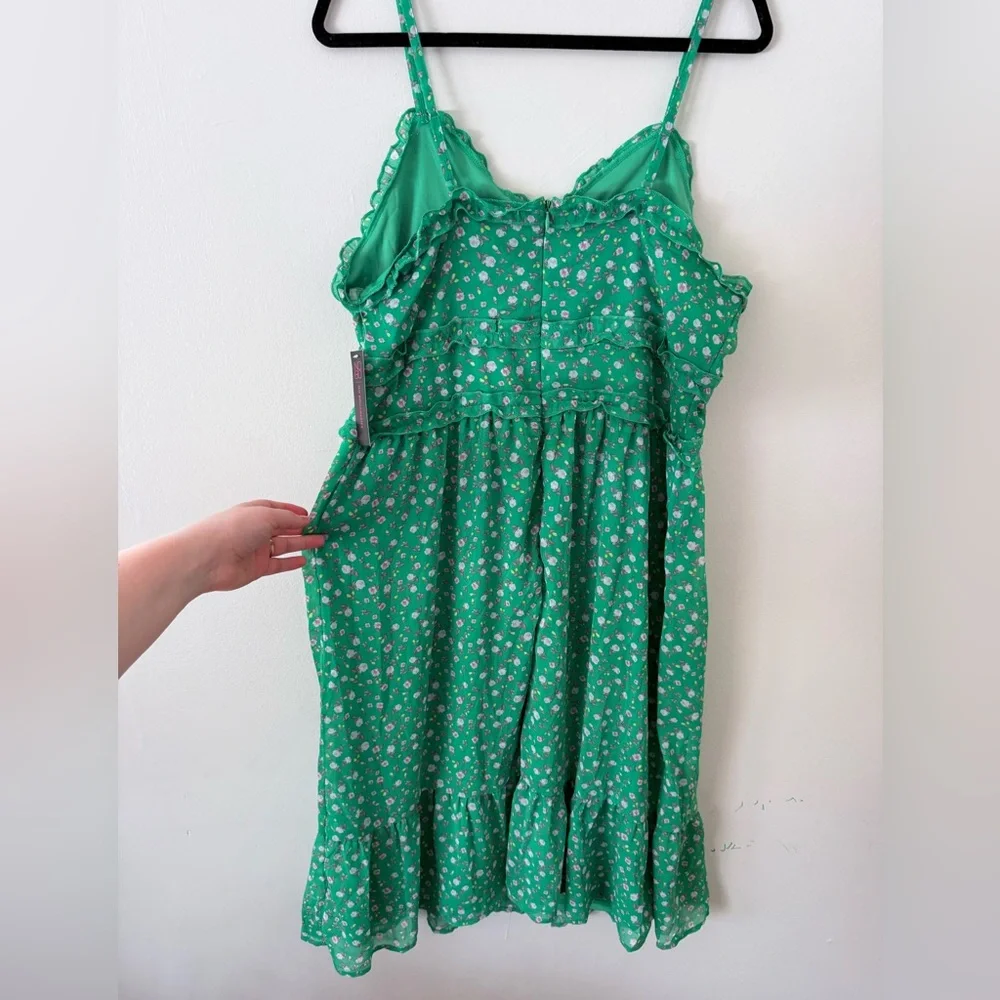 NWT Green Ditsy Floral Ruffle Midi Dress Size XL (15-17 Juniors) Spring - Picture 5 of 11